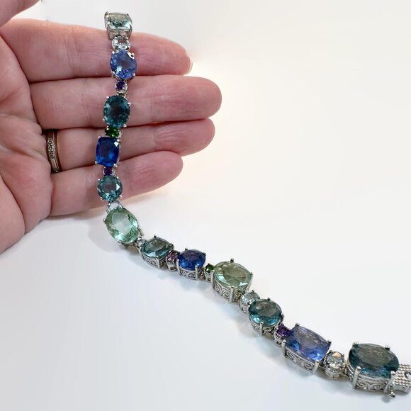 Spinel Bracelet, Topaz, Sterling Silver, Designer, STS, Chuck Clemency - Picture 5 of 6
